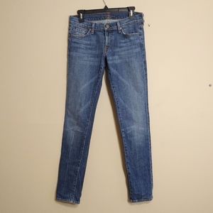 7 For All Mankind Roxanne Light Wash Low Rise Blue Jeans Size 28